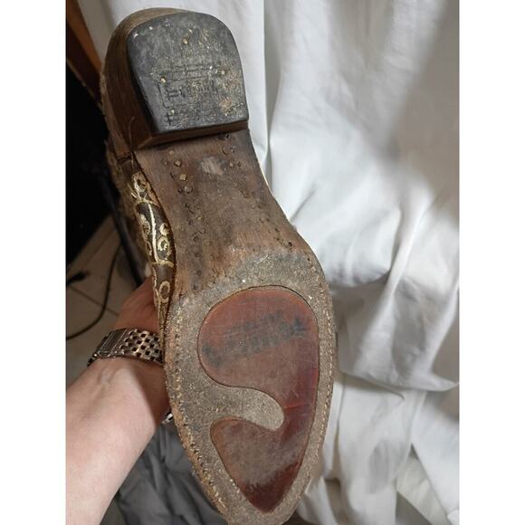 womens corral cowboy boots size 10 Beige White Stitching Mexico - Picture 14 of 16